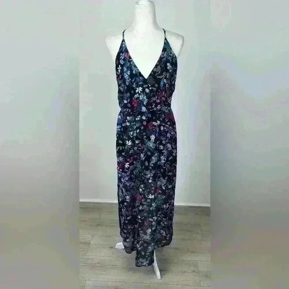 Lush Floral Spaghetti Strap Midi Dress Size M